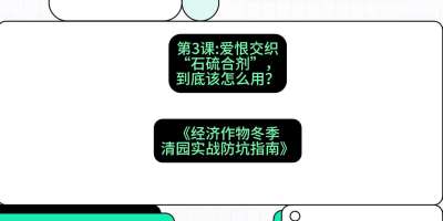 第3节：【核武药剂】爱恨交织的&ldquo;石硫合剂&rdquo;，到底该怎么用？，课程：《经济作物冬季清园&middot;实战防坑指南》#识农AI